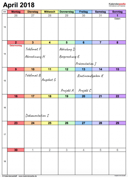 Planungsinstrument 3: Fristenkalender